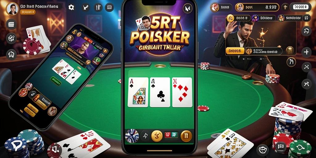Tampilan seru gameplay 5RT dalam permainan Poker.