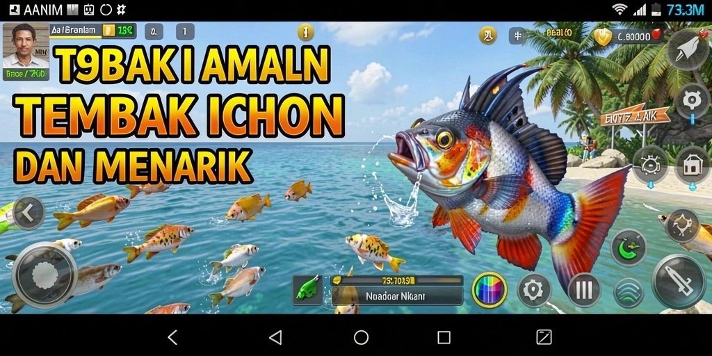 Tampilan gameplay seru dalam permainan Tembak Ikan 73K.