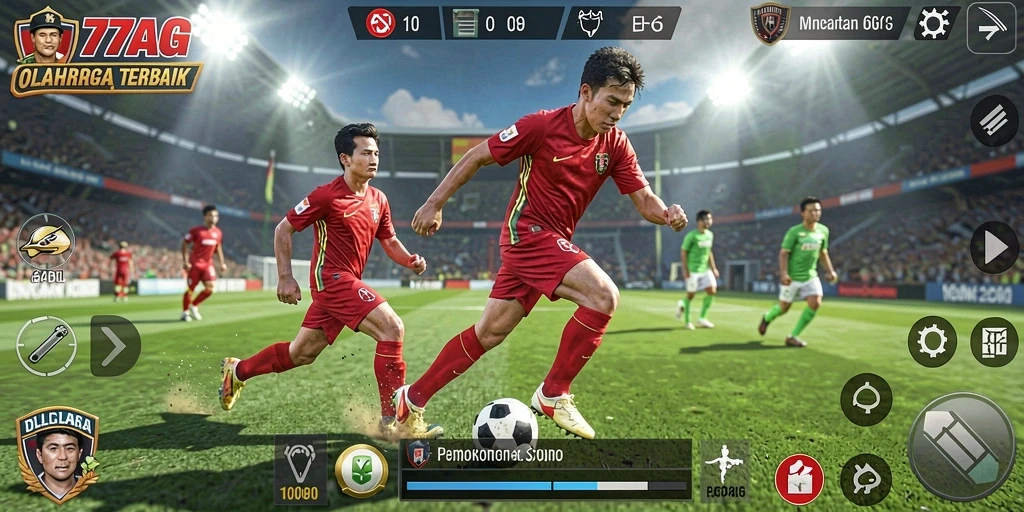 Gameplay mendebarkan dalam 77AG dengan aksi olahraga yang intens.
