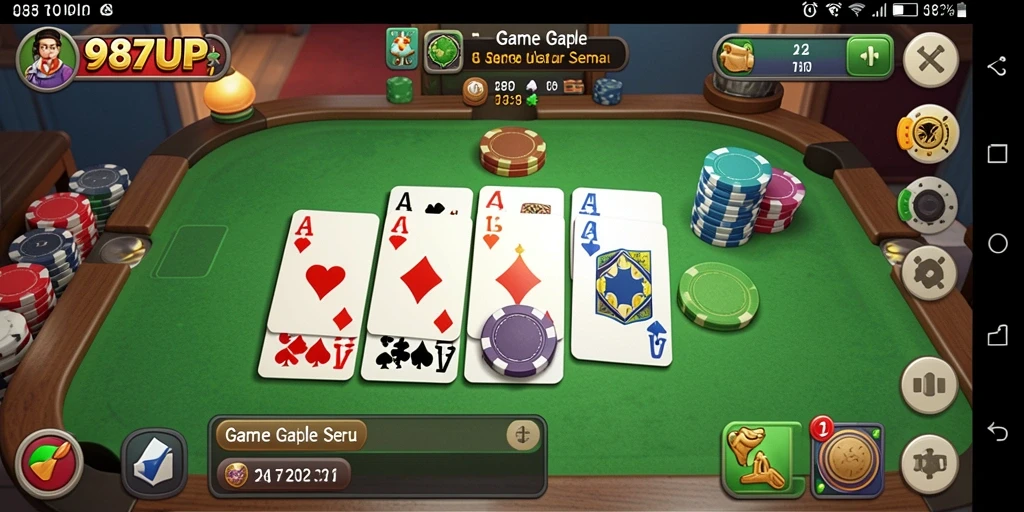 Tampilan gameplay Gaple yang menarik dan interaktif di 987UP.