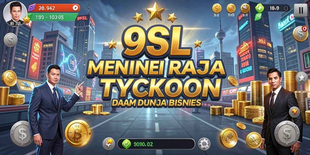 Tampilan gameplay 9SL dengan manajemen bisnis yang menarik.