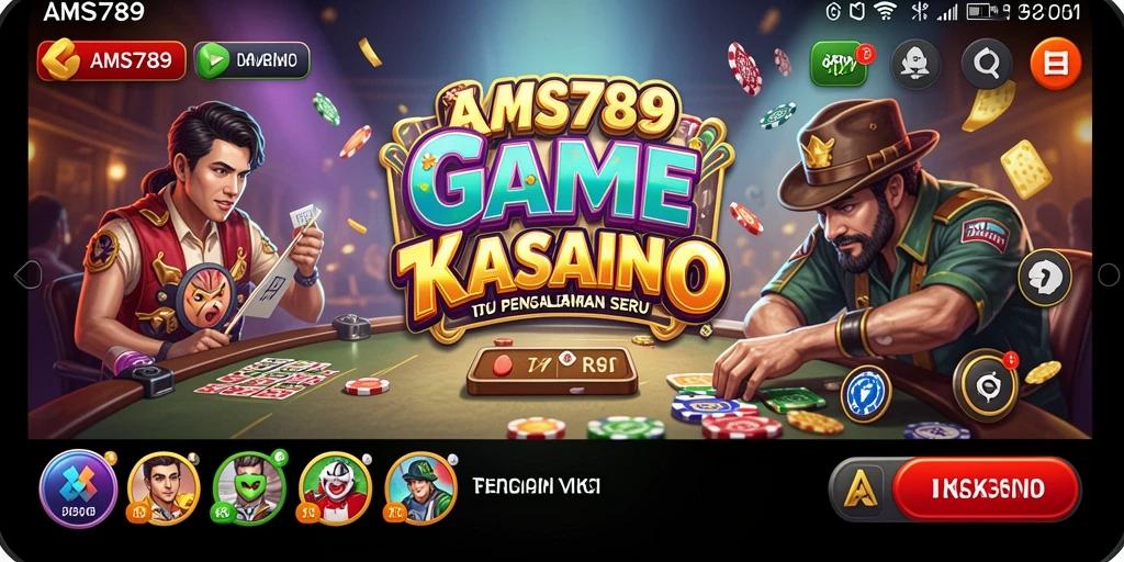 Tampilan screenshot utama AMS789 menampilkan gameplay Kasino yang dinamis.
