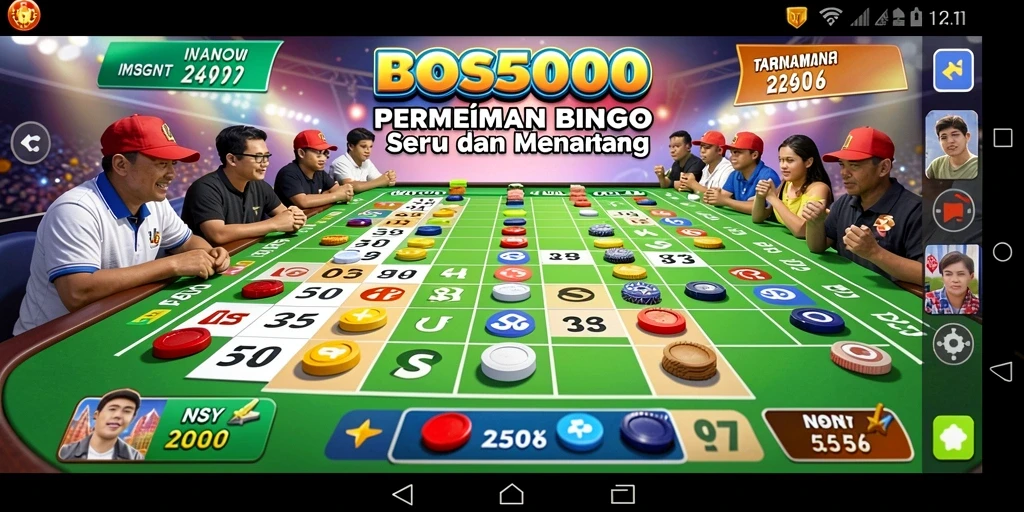 Screenshot gameplay BOS5000 menampilkan momen seru saat bermain Bingo.