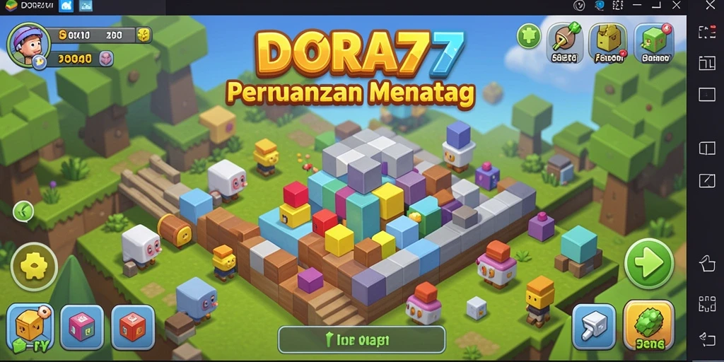 Screenshot DORA77 menunjukkan gameplay puzzle yang menantang dan menyenangkan.