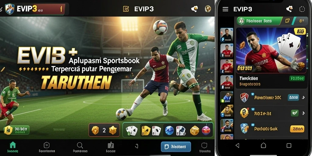 Tampilan gameplay aplikasi Sportsbook EVIP3 yang menarik dan interaktif.