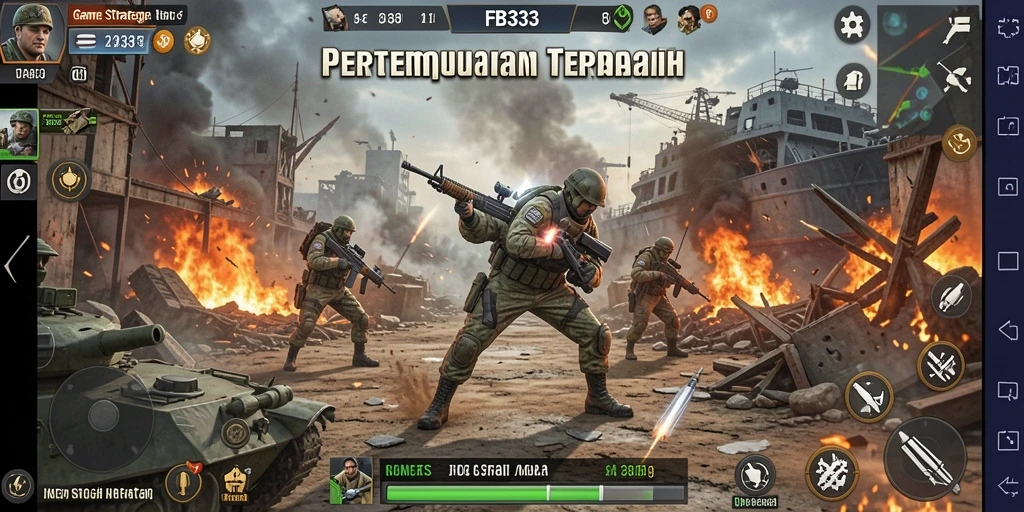 Tampilan gameplay menarik dengan strategi pertempuran yang mendebarkan.