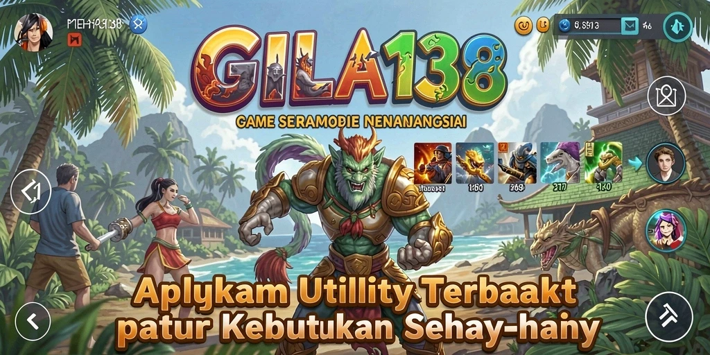 Tampilan utama GILA138 dengan berbagai fitur utility yang bermanfaat.