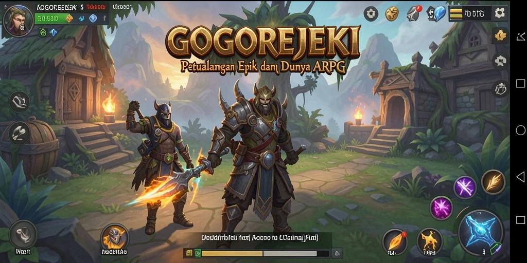 Tampilan gameplay yang mendebarkan dari GOGOREJEKI dalam petualangan ARPG.