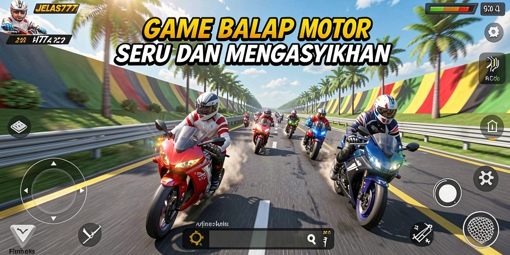 Gameplay seru dan mendebarkan dalam balap motor.
