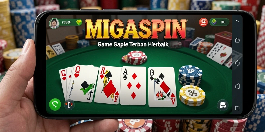 Tampilan gameplay <strong>MIGASPIN</strong> yang seru dalam permainan Gaple.