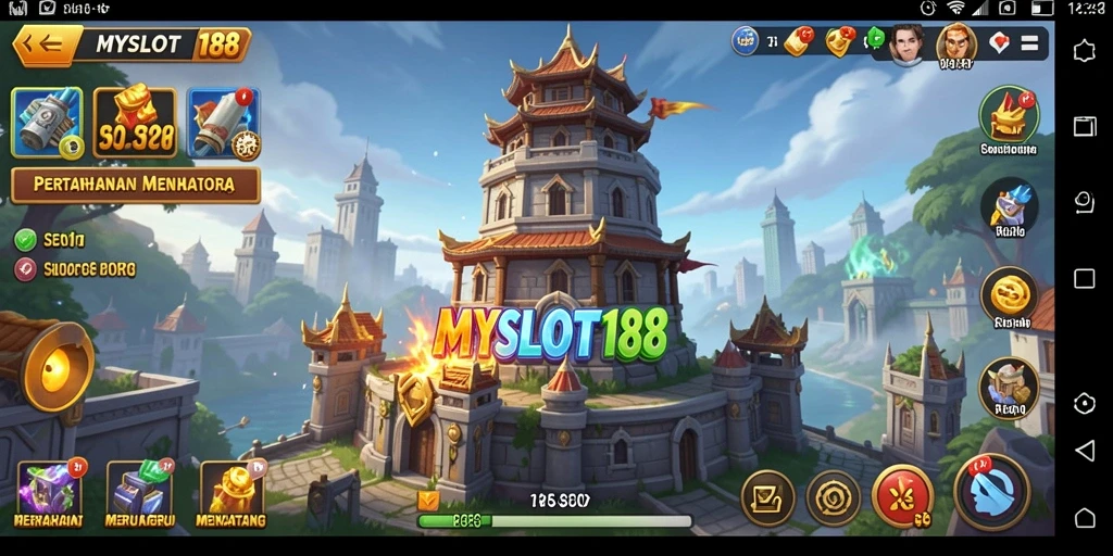 Screenshot MYSLOT188 menampilkan aksi seru dalam gameplay Tower Defense.