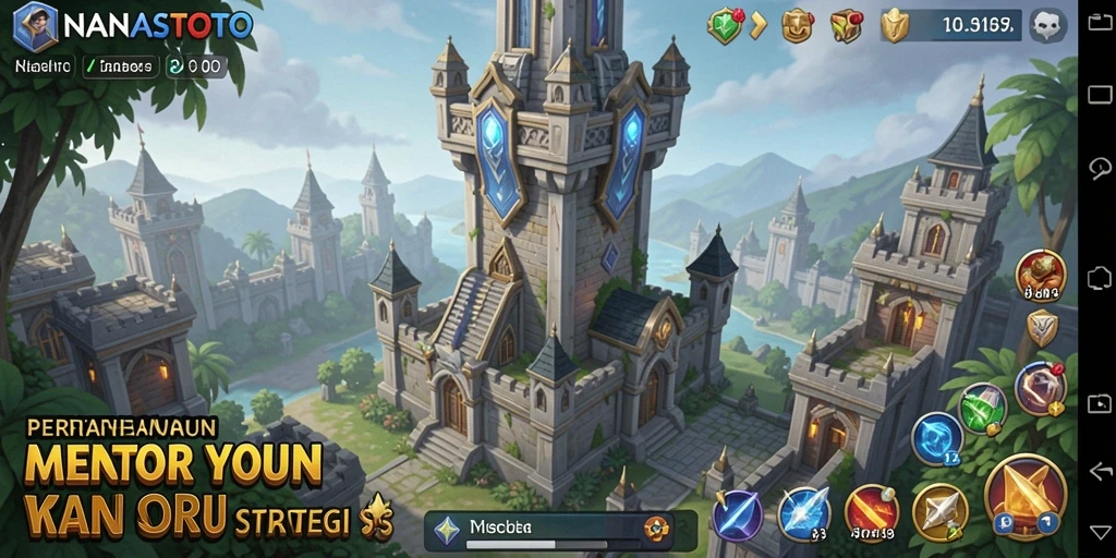 Tampilan gameplay NANASTOTO yang menarik dan mendebarkan dalam pertahanan menara.