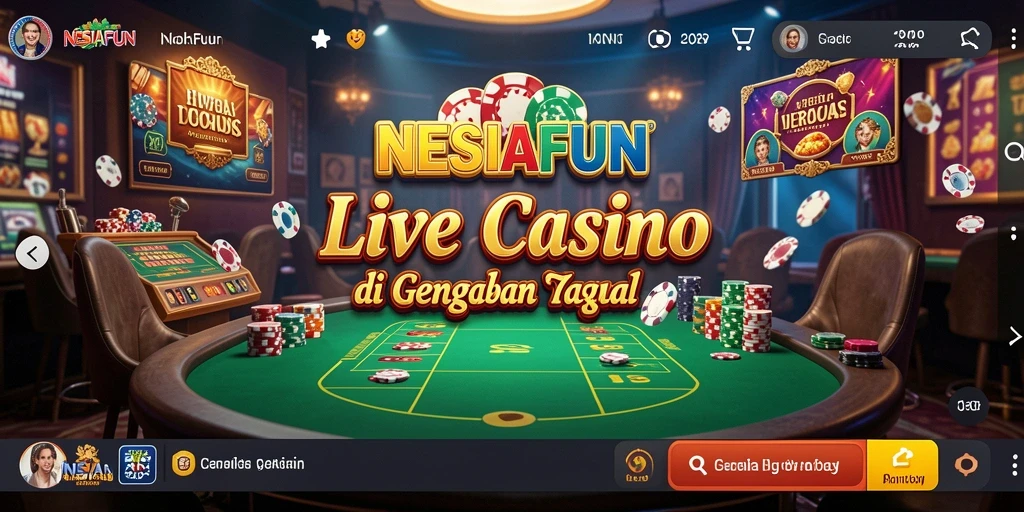Tampilan gameplay langsung di NESIAFUN dengan dealer yang ramah.