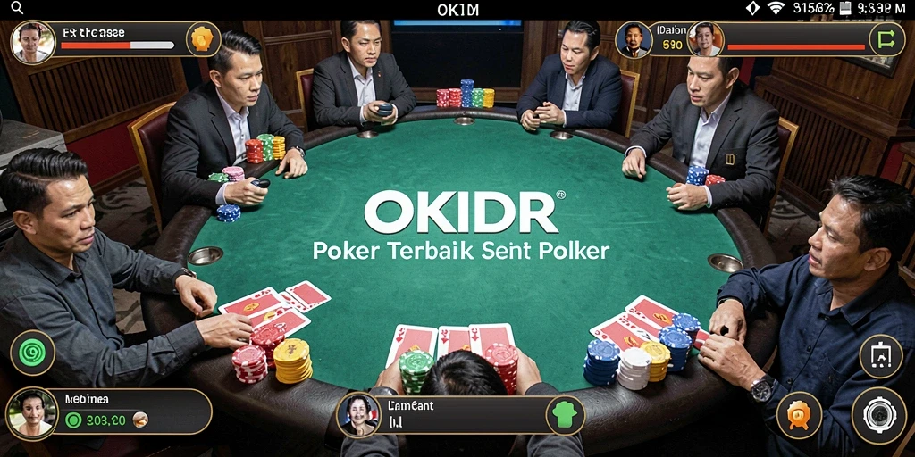 Tampilan gameplay Poker yang menarik dan mendebarkan di OKIDR.