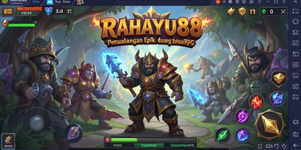 Tampilan gameplay RAHAYU88 dengan petualangan menegangkan di dunia fantasi.