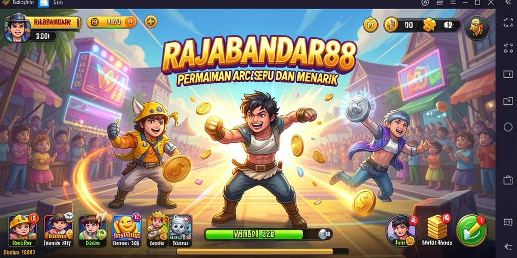 Tampilan seru gameplay RAJABANDAR88 dengan aksi arcade yang menghibur.