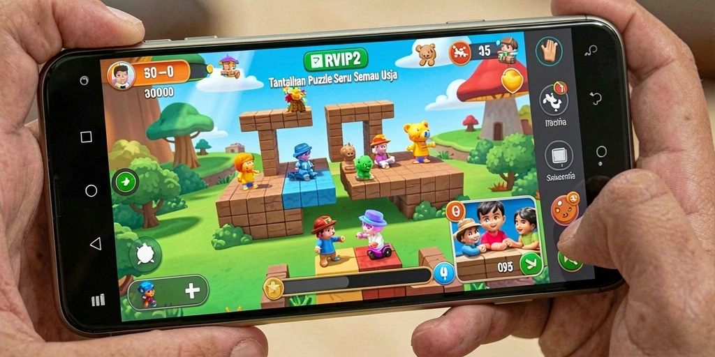 Tampilan gameplay RVIP2 dengan berbagai tantangan Puzzle.