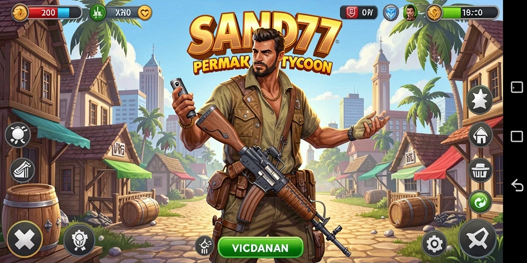 Tampilan gameplay menarik SAND77 dengan strategi Tycoon.