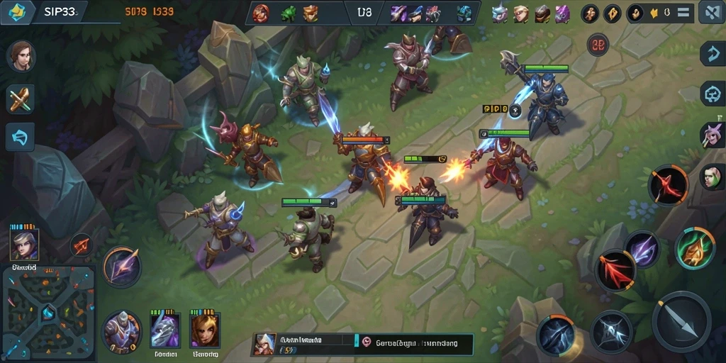 Screenshot utama SIP33 menampilkan aksi seru dalam arena MOBA.