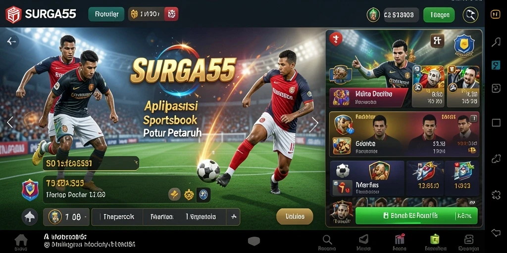 Tampilan menarik dari aplikasi Sportsbook SURGA55 saat bertaruh.
