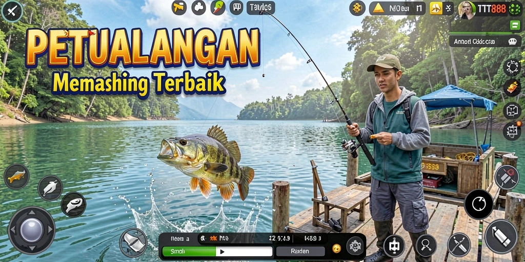 Screenshot gameplay seru TTT888 dengan pengalaman memancing yang mendebarkan.