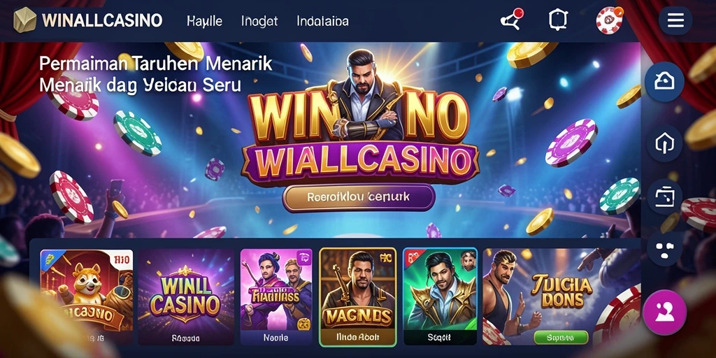 Tampilan menarik dari gameplay <strong>WINALLCASINO</strong> dengan suasana kasino yang hidup.