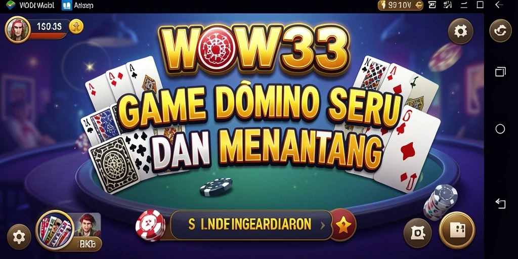 Screenshot gameplay WOW33 yang menampilkan pertandingan Domino yang mendebarkan.